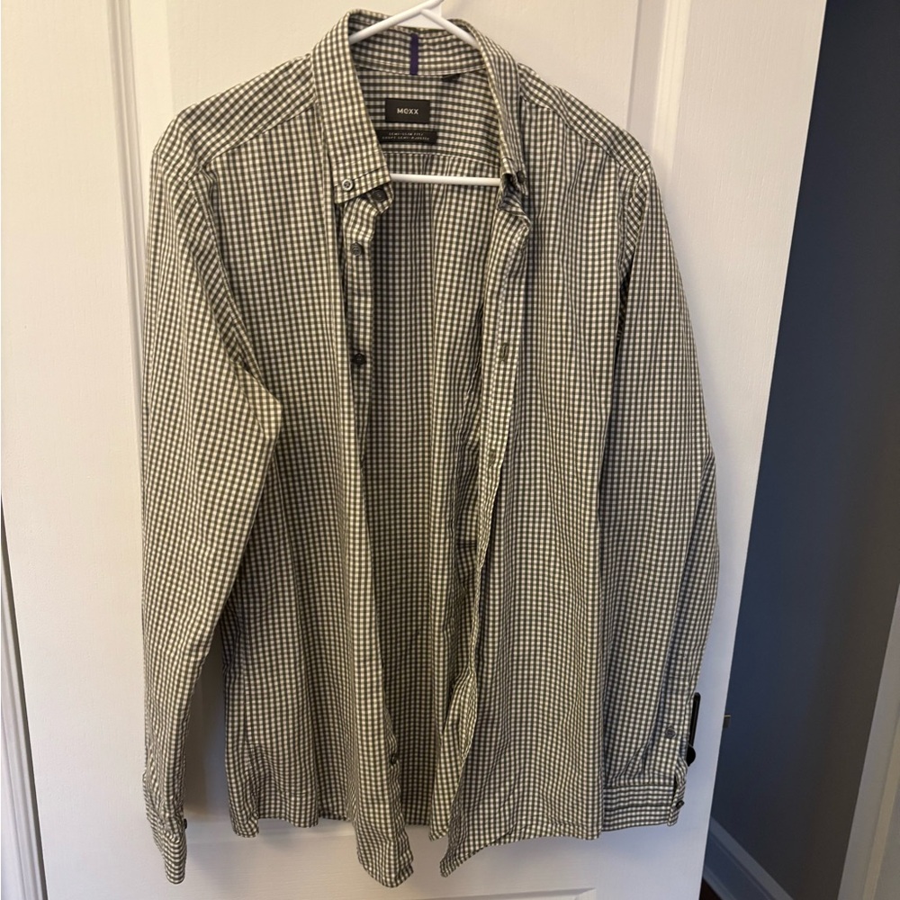 Mexx Gray and White Checkered Shirt